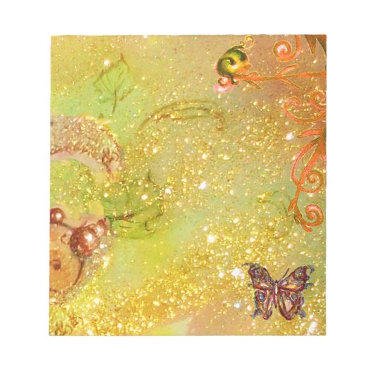 SCHALTFLÄCHE IN GOLD GELBEN GLITZERN NOTIZBLOCK (Vorderseite)