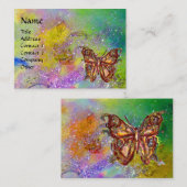 SCHALTFLÄCHE IN GOLD GELBEN LILA GRÜNEN GLITZERN VISITENKARTE (Vorne/Hinten)