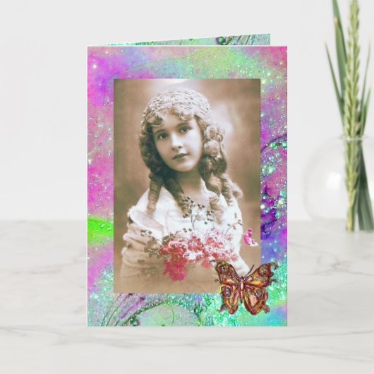 SCHALTFLÄCHE IN GOLD-GLITZERN-Fotovorlage Karte (Vorderseite)