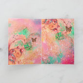 SCHALTFLÄCHE IN GOLD-GLITZERN-Fotovorlage Karte (Innenseite)