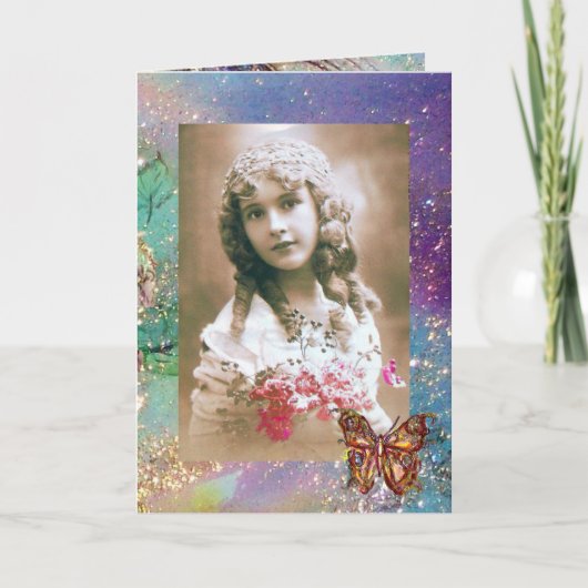 SCHALTFLÄCHE IN GOLD-GLITZERN-Fotovorlage Karte (Vorderseite)