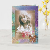 SCHALTFLÄCHE IN GOLD-GLITZERN-Fotovorlage Karte (Gelbe Blume)