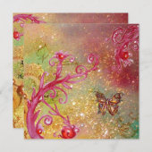 SCHALTFLÄCHE IN GOLDEN GLITZERN 2 , Party 1 Einladung (Vorne/Hinten)