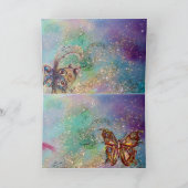 SCHALTFLÄCHE IN GOLDEN GLITZERN, blaugrüne Aquamar Karte (Innenseite)