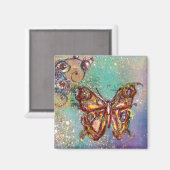 SCHALTFLÄCHE IN GOLDEN GLITZERN MAGNET (Vorderseite/Rückseite)