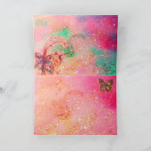 SCHALTFLÄCHE IN GOLDEN GLITZERN, rosa grün Aquamar Karte (Innenseite)