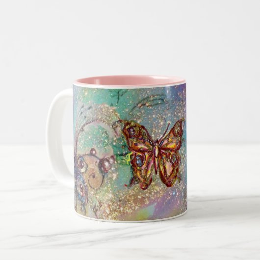 SCHALTFLÄCHE IN GOLDEN GLITZERN ZWEIFARBIGE TASSE (Vorderseite Links)