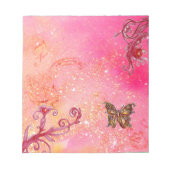 SCHALTFLÄCHE IN PINK FUCHSIA-GLITZERN NOTIZBLOCK (Vorderseite)