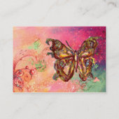 SCHALTFLÄCHE IN PINK FUCHSIA GOLD GLITZERN VISITENKARTE (Rückseite)