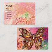 SCHALTFLÄCHE IN PINK FUCHSIA GOLD GLITZERN VISITENKARTE (Vorne/Hinten)