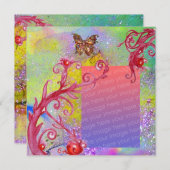 SCHALTFLÄCHE IN SPARKLE 2 Fotovorlage lila grün Einladung (Vorne/Hinten)