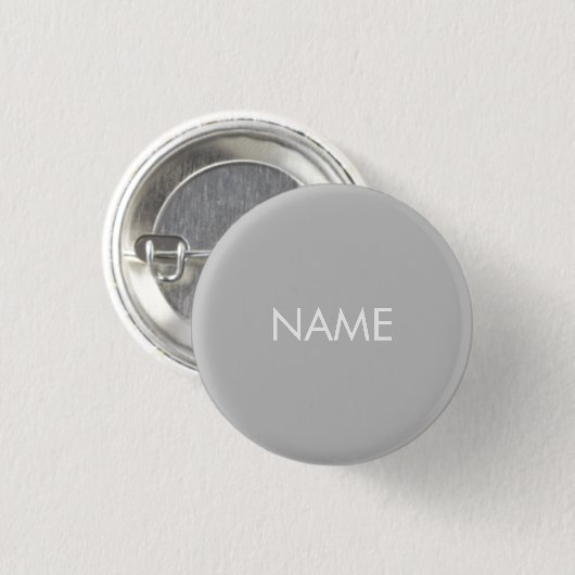 Schaltfläche individuelle Name-Text grau-weiß-mini Button (Vorne & Hinten)