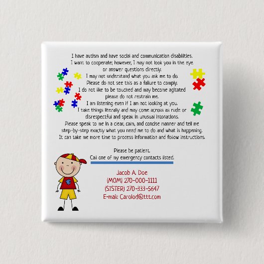 Schaltfläche "Info-Platz für Kinder hinzufügen" Button (Vorderseite)
