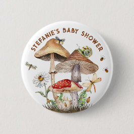 Schaltfläche Insect & Mushroom-Babydusche | Whimsi Button