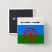 Schaltfläche "Internationaler Roma-Tag" Button (Vorne & Hinten)