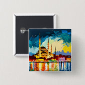 Schaltfläche "Istanbul Mosque Souvenir" Button (Vorne & Hinten)