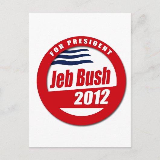 Schaltfläche Jeb Bush 2012 Postkarte (Vorderseite)