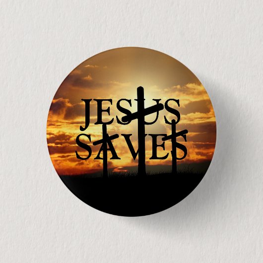 Schaltfläche Jesus Rette Button (Vorderseite)