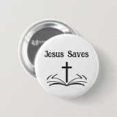 Schaltfläche Jesus Rette Button (Vorne & Hinten)