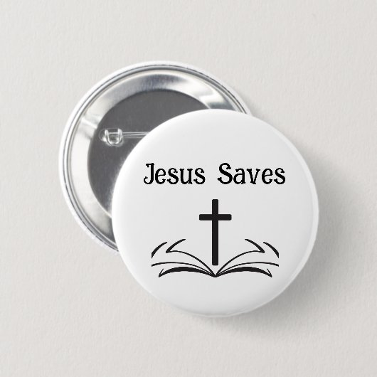 Schaltfläche Jesus Rette Button (Vorne & Hinten)