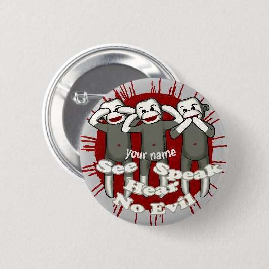 Schaltfläche "Keine bösen Socken" Button (Vorne & Hinten)