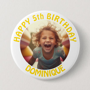 Schaltfläche Kindergeburtstag Foto mit Name und Al Button
