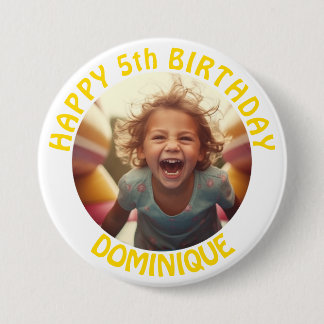 Schaltfläche Kindergeburtstag Foto mit Name und Al Button