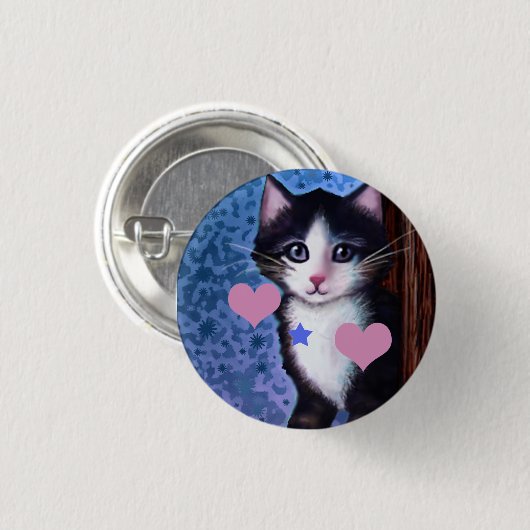 Schaltfläche "Kitten Painting" Button (Vorne & Hinten)