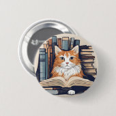 Schaltfläche "Kitty with Books" Button (Vorne & Hinten)
