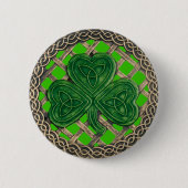 Schaltfläche Kleeblatt und Keltische Knochen grün Button (Vorderseite)