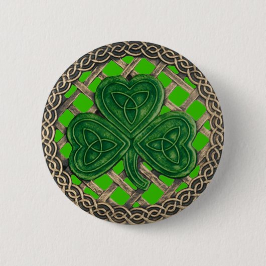 Schaltfläche Kleeblatt und Keltische Knochen grün Button (Vorderseite)