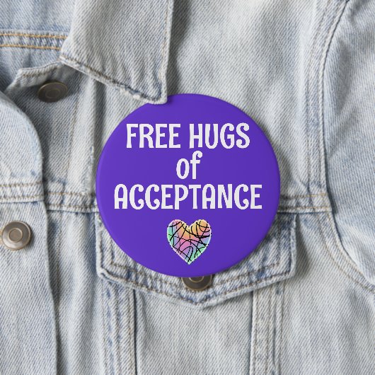 Schaltfläche "Kostenlose Hugs der Akzeptanz" Button (Beispiel)