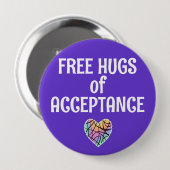 Schaltfläche "Kostenlose Hugs der Akzeptanz" Button (Vorne & Hinten)