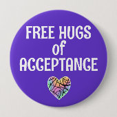 Schaltfläche "Kostenlose Hugs der Akzeptanz" Button (Vorderseite)