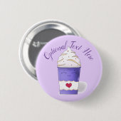 Schaltfläche "Latte & Whipped Cream (Lila)" Button (Vorne & Hinten)