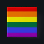 Schaltfläche "LGBT Pride" (Platz) Button<br><div class="desc">LGBT Gay Pride/Regenbogenflaggenquadrat</div>