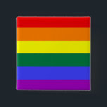 Schaltfläche "LGBT Pride" (Platz) Button<br><div class="desc">LGBT Gay Pride/Regenbogenflaggenquadrat</div>