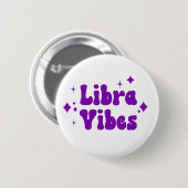 Schaltfläche "Libra Vibes Zodiac Astrologie Lila S Button (Vorne & Hinten)