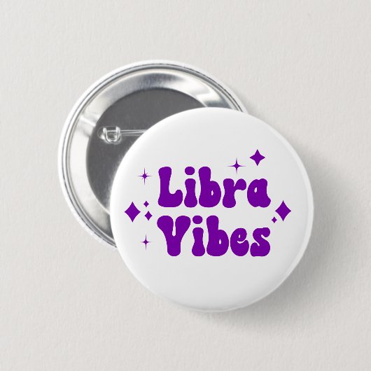 Schaltfläche "Libra Vibes Zodiac Astrologie Lila S Button (Vorne & Hinten)