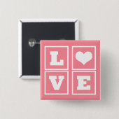 Schaltfläche Liebe Blöcke, rosa Button (Vorne & Hinten)