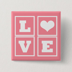 Schaltfläche Liebe Blöcke, rosa Button