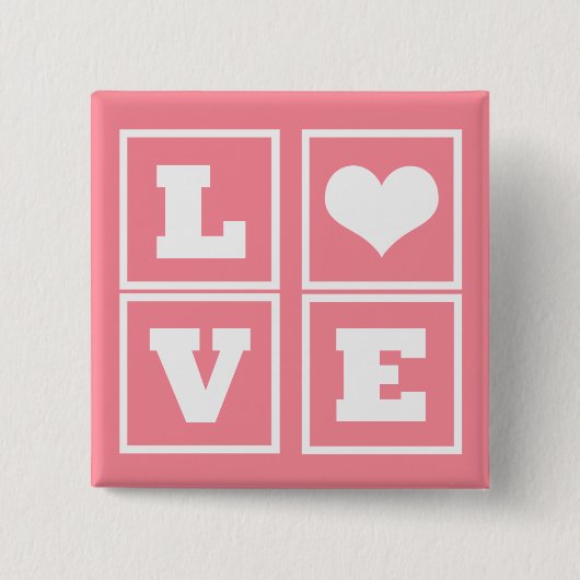 Schaltfläche Liebe Blöcke, rosa Button (Vorderseite)