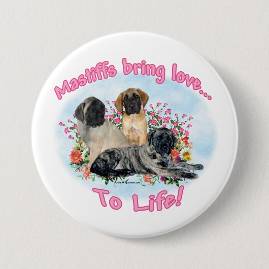 Schaltfläche "Liebe für Mastiff Welpen" Button (Vorderseite)