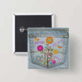 Schaltfläche "Liebe-Hope" für "Denim Back Pocket B Button (Vorne & Hinten)