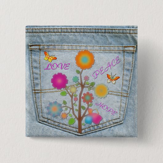 Schaltfläche "Liebe-Hope" für "Denim Back Pocket B Button (Vorderseite)