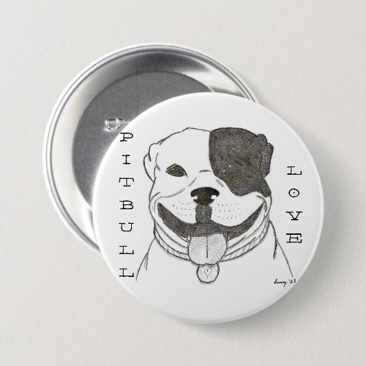 Schaltfläche Liebe Pitbull Button (Vorne & Hinten)