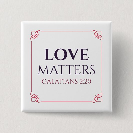 Schaltfläche Liebe Square Button (Vorderseite)