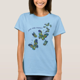 SCHALTFLÄCHE LIEBE UNSERER PLANETEN-T - SHIRT - BL