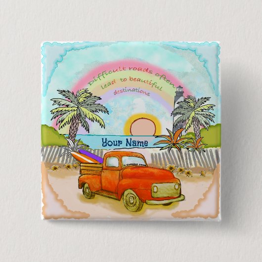 Schaltfläche "Lighthouse" für LKW-Surfer Button (Vorderseite)