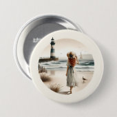 Schaltfläche "Lighthouse Stroll" am Meer Button (Vorne & Hinten)